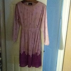 Vintage liz petites inc purple and pink pleated dress